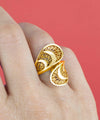 Gold Plated Sterling Silver Filigree Art Women Twisted Bypass Cocktail Ring