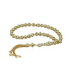 Gold Plated 925 Sterling Silver Green Zirconia Tasbih Rosary Prayer Round Worry Beads