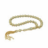 Gold Plated 925 Sterling Silver Turquoise Zirconia Tasbih Rosary Prayer Round Worry Beads