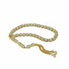 Gold Plated 925 Sterling Silver Zirconia Paved Tasbih Rosary Prayer Cylindrical Worry Beads