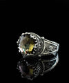 Greek Key Pattern Filigree Art Alexandrite Gemstone Women Silver Cocktail Ring