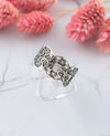 925 Sterling Silver Filigree Art Band Ring