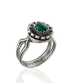 Malachite Gemstone Sterling Silver Women Cocktail Ring