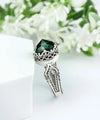 Peridot Gemstone Filigree Art Women Sterling Silver Cocktail Ring