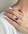 Ruby Corundum Gemstone Sterling Silver Women Cocktail Ring