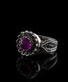 Ruby Corundum Gemstone Sterling Silver Women Cocktail Ring