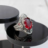 Ruby Quartz Gemstone Filigree Art Woman Silver Statement Ring