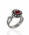 Ruby Quartz Gemstone Sterling Silver Women Cocktail Ring