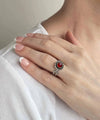Ruby Quartz Gemstone Sterling Silver Women Cocktail Ring