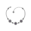 Sterling Silver Filigree Art Amethyst Gemstone Woman Link Bracelet - Filigranist Jewelry