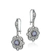 925 Sterling Silver Filigree Art Amethyst Gemstone Sun Figured Dangle Drop Earrings