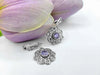 925 Sterling Silver Filigree Art Amethyst Gemstone Sun Figured Dangle Drop Earrings