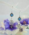 Sterling Silver Filigree Art Gemstone Dangle Women Apple Earrings