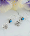 Sterling Silver Filigree Art Gemstone Dangle Women Apple Earrings