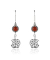 Sterling Silver Filigree Art Gemstone Dangle Women Apple Earrings