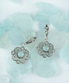 Sterling Silver Filigree Art Aqua Chalcedony Gemstone Dangle Earrings
