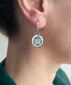 Sterling Silver Filigree Art Aquamarine Gemstone Women Drop Earrings