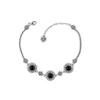 Sterling Silver Filigree Art Black Onyx Gemstone Woman Link Bracelet - Filigranist Jewelry