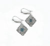 925 Sterling Silver Filigree Art Blue Topaz Gemstone Dangle Drop Earrings