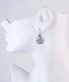 Sterling Silver Filigree Art Blue Topaz Gemstone Women Drop Earrings