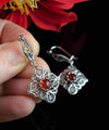 Sterling Silver Filigree Art Carnelian Gemstone Women Dangle Drop Earrings