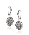 Sterling Silver Filigree Art Cherry Quartz Gemstone Women Dangle Drop Earrings