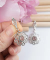 Sterling Silver Filigree Art Cherry Quartz Gemstone Women Dangle Drop Earrings