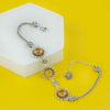 Sterling Silver Filigree Art Citrine Gemstone Woman Link Bracelet - Filigranist Jewelry