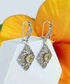Sterling Silver Filigree Art Citrine Gemstone Women Dangle Drop Earrings - Filigranist Jewelry