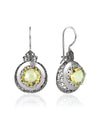 Sterling Silver Filigree Art Citrine Gemstone Women Drop Earrings