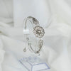 Sterling Silver Filigree Art Clover Flower Design Woman Link Bracelet