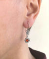 Sterling Silver Filigree Art Gemstone Dangle Women Daisy Earrings