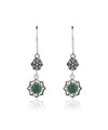 Sterling Silver Filigree Art Gemstone Dangle Women Daisy Earrings