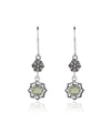 Sterling Silver Filigree Art Gemstone Dangle Women Daisy Earrings