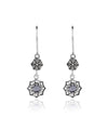 Sterling Silver Filigree Art Gemstone Dangle Women Daisy Earrings