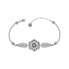 Sterling Silver Filigree Art Daisy Flower Design Woman Link Bracelet