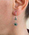 Sterling Silver Filigree Art Gemstone Dangle Women Floral Earrings