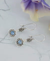 Sterling Silver Filigree Art Gemstone Dangle Women Floral Earrings