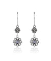 Sterling Silver Filigree Art Gemstone Dangle Women Floral Earrings