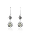 Sterling Silver Filigree Art Gemstone Dangle Women Floral Earrings