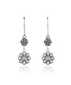Sterling Silver Filigree Art Gemstone Dangle Women Floral Earrings