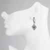 925 Sterling Silver Filigree Art Flower Figured Dangle Drop Earrings