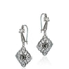 925 Sterling Silver Filigree Art Flower Figured Dangle Drop Earrings