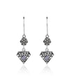 Sterling Silver Filigree Art Gemstone Dangle Women Diamond Earrings