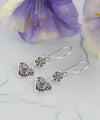Sterling Silver Filigree Art Gemstone Dangle Women Diamond Earrings