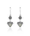 Sterling Silver Filigree Art Gemstone Dangle Women Diamond Earrings