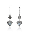 Sterling Silver Filigree Art Gemstone Dangle Women Diamond Earrings