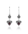 Sterling Silver Filigree Art Gemstone Dangle Women Diamond Earrings