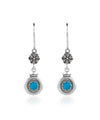 Sterling Silver Filigree Art Gemstone Dangle Women Earrings