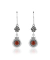 Sterling Silver Filigree Art Gemstone Dangle Women Earrings